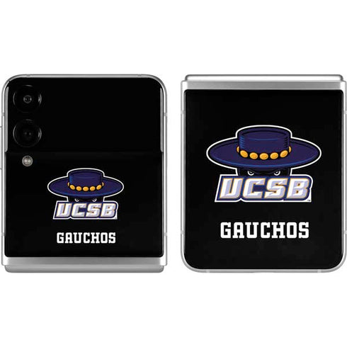 University of California-Santa Barbara UCSB Gauchos Black Galaxy Z Flip4 5G Skin